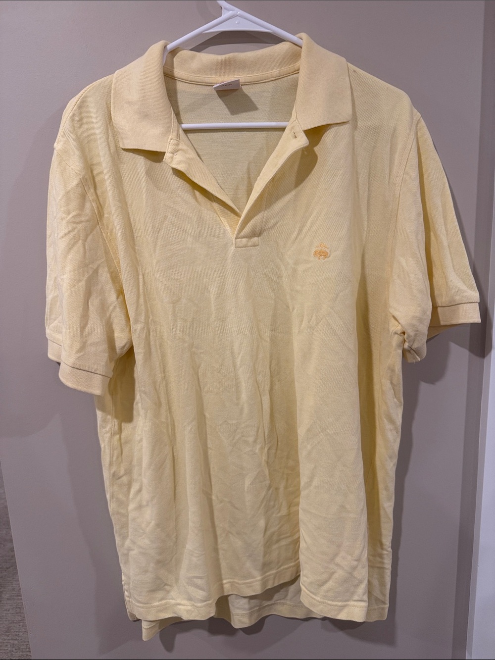 Brooks Brothers Men's Yellow Polo Shirt - Classic Short Sleeve